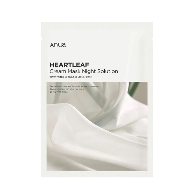 Anua Heartleaf Cream Mask Night Solution - naktinė lakštinė veido kaukė