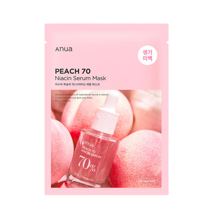 Anua Peach 70 Niacin Serum Mask - lakštinė veido kaukė su niacinamidu