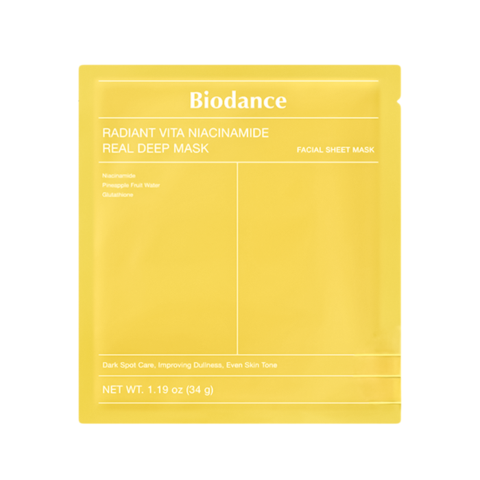Biodance Radiant Vita Niacinamide Real Deep Mask - lakštinė veido kaukė su niacinamidu