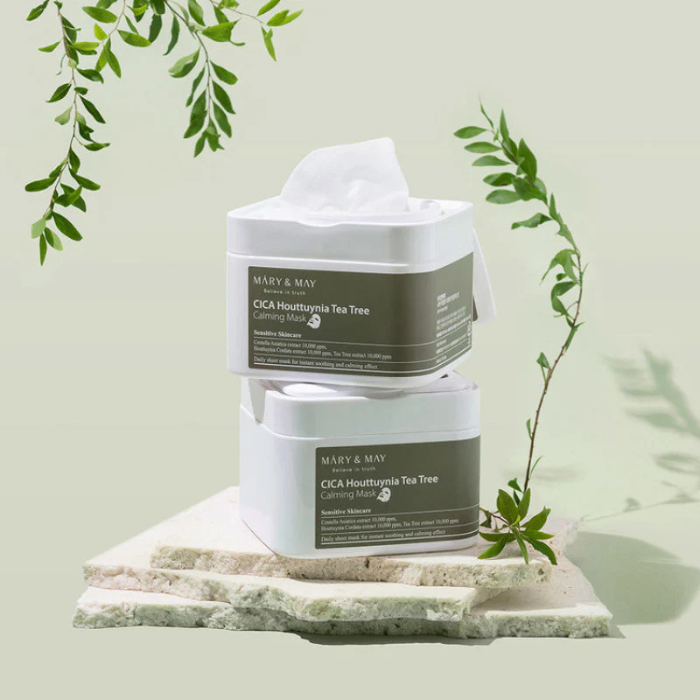 Mary&May Cica Houttuynia Tea Tree Calming Mask - raminamosios veido kaukės